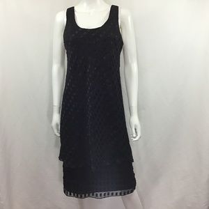 Patra Tiered Sleeveless Black Dress